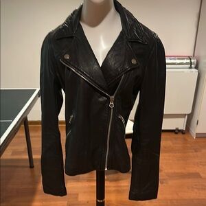 Madewell Black Leather Jacket Classic Moto Style